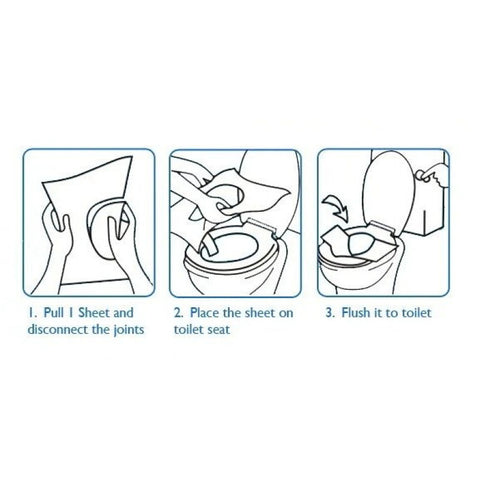 Flushable Disposable Toilet Seat Covers Bundle - 10 Packs/100 cover