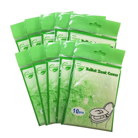 Flushable Disposable Toilet Seat Covers Bundle - 10 Packs/100 cover